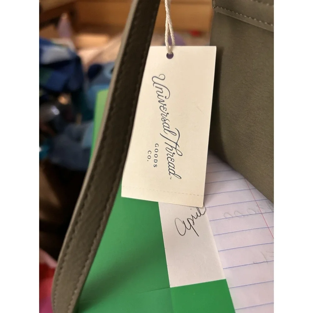 NWT Universal Thread Dk Gray Suede Purse‎ 5